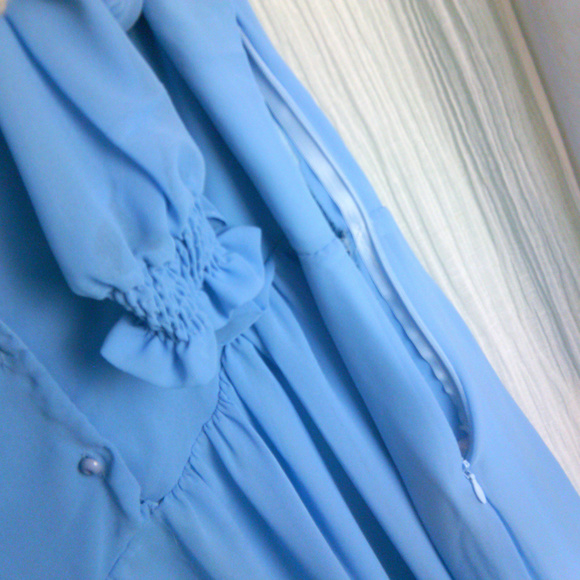 🍩 Sheer Chiffon Ruffle Tea Dress M - Picture 5 of 6